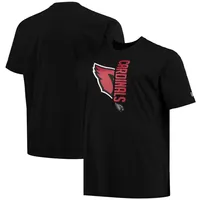 T-shirt noir New Era Arizona Cardinals Big & Tall 2-Hit pour homme