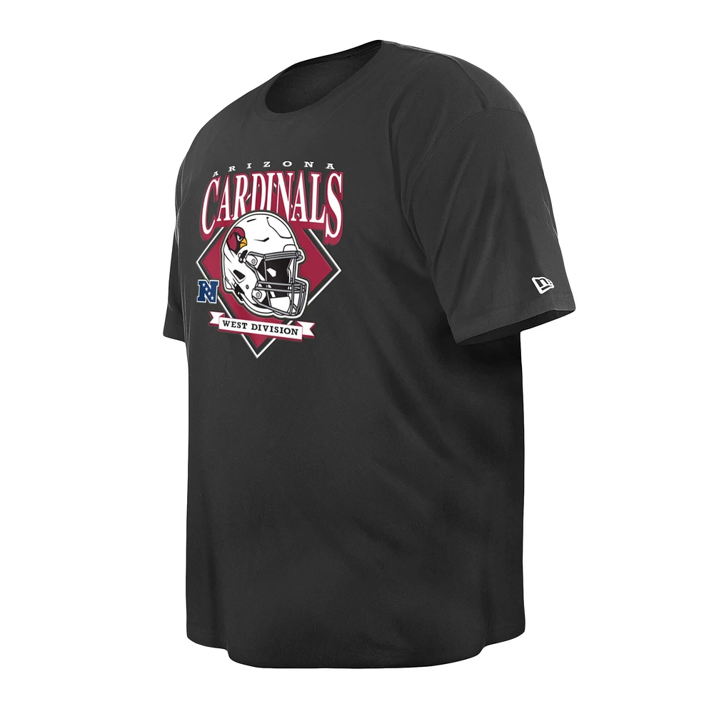 T-shirt avec casque Big & Tall New Era pour hommes, noir, Arizona Cardinals