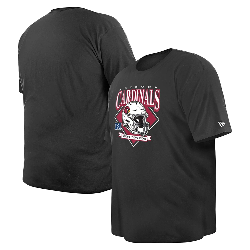 T-shirt avec casque Big & Tall New Era pour hommes, noir, Arizona Cardinals