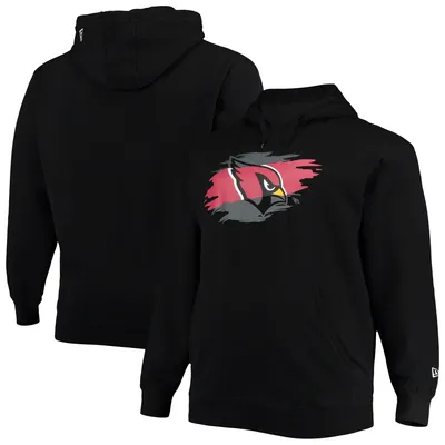 Arizona Cardinals New Era Big & Tall Primary Logo Pullover Hoodie - Black