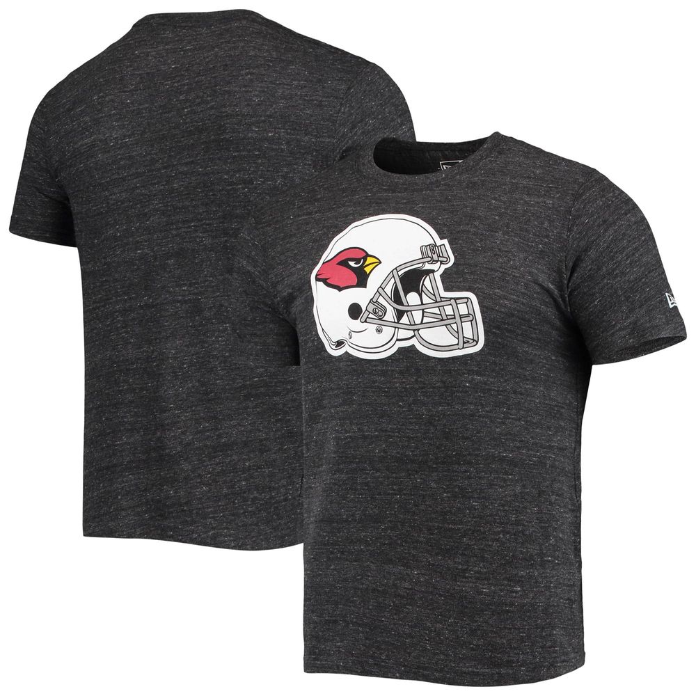 Men's New Era Black Arizona Cardinals Helmet Logo Tri-Blend T-Shirt