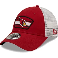 Men's New Era Cardinal/White Arizona Cardinals Logo Patch Trucker 9FORTY Snapback Hat