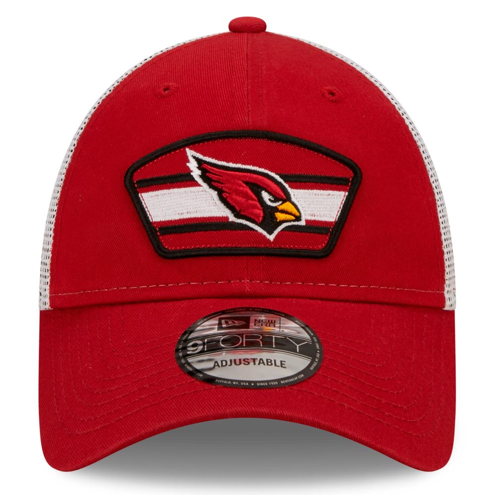 Men's New Era Cardinal/White Arizona Cardinals Patch Trucker 9FORTY - Snapback Hat