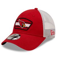 Men's New Era Cardinal/White Arizona Cardinals Patch Trucker 9FORTY - Snapback Hat