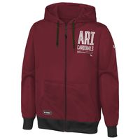 Men's New Era Cardinal Arizona Cardinals Combine Authentic Drop Back Full-Zip Hoodie