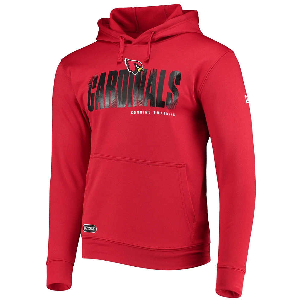 Sweat à capuche pour homme New Era Red Arizona Cardinals Combine Authentic Hard Hash Pullover