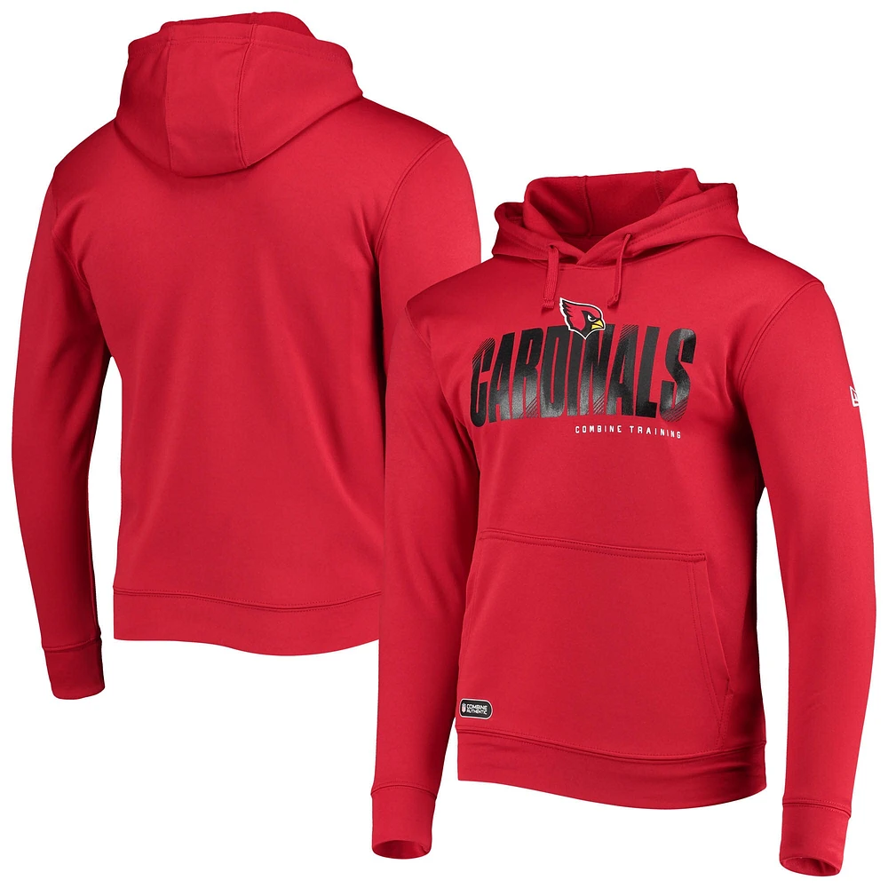 Sweat à capuche pour homme New Era Red Arizona Cardinals Combine Authentic Hard Hash Pullover