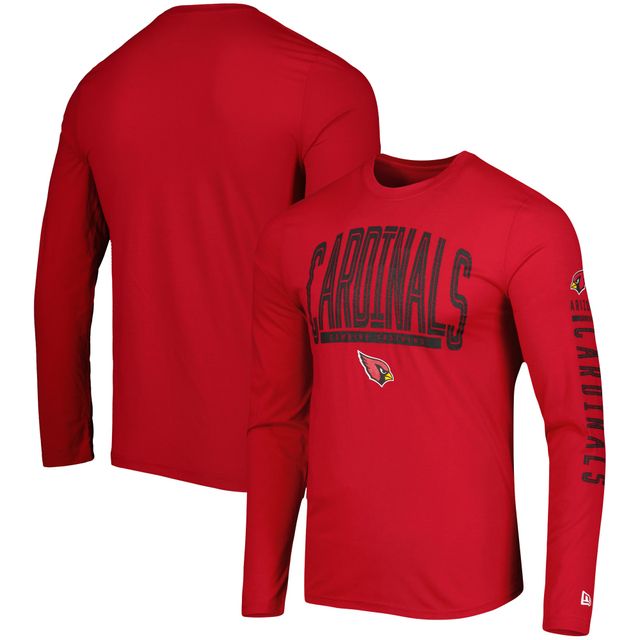 T-shirt à manches longues pour homme Cardinal Arizona Cardinals Combine Authentic Home Stadium New Era