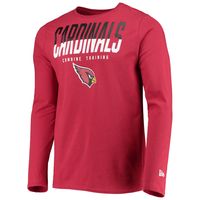 Men's New Era Cardinal Arizona Cardinals Combine Authentic Split Line Long Sleeve T-Shirt