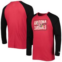 Men's New Era Cardinal Arizona Cardinals Current Raglan Long Sleeve T-Shirt