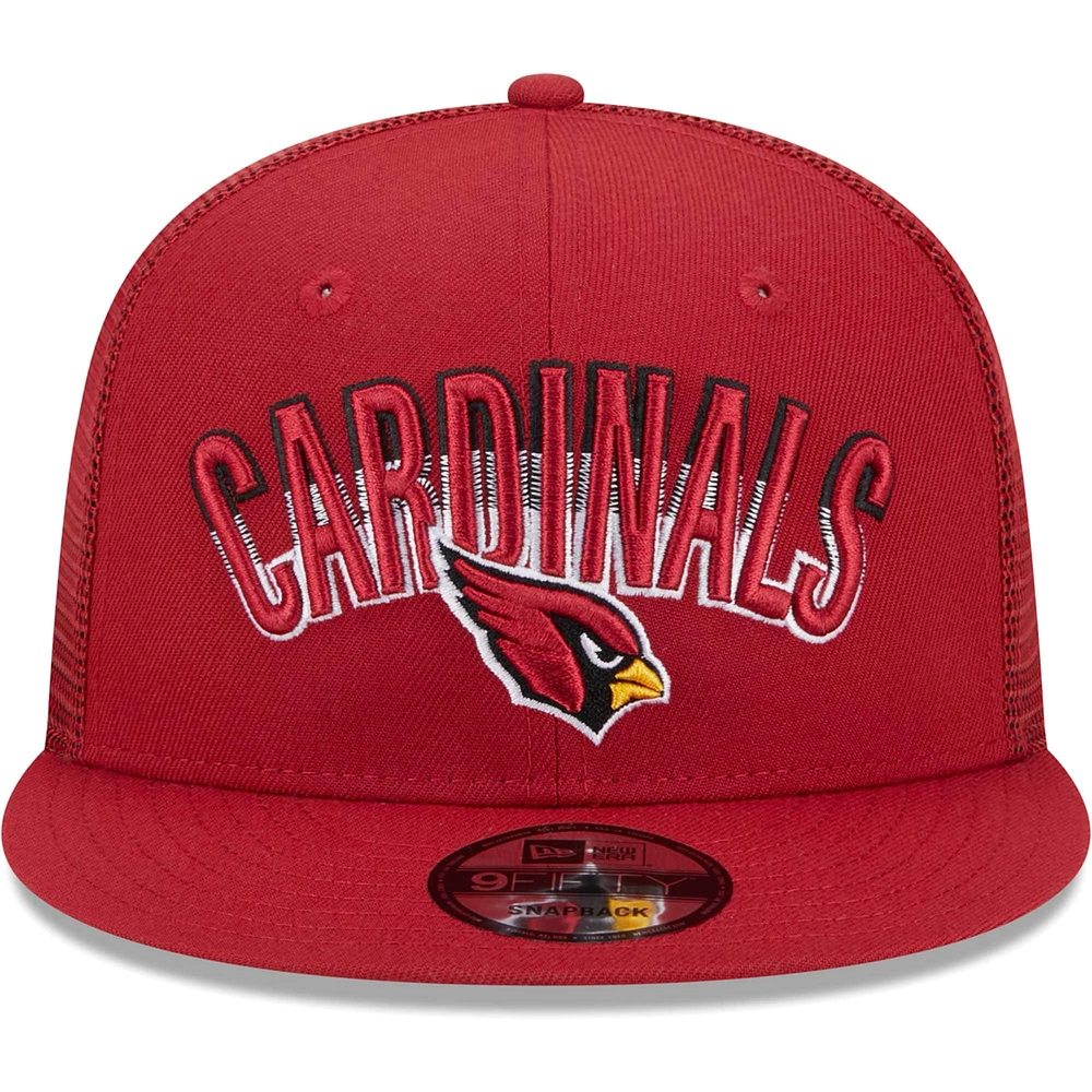 Casquette New Era Cardinal Arizona Cardinals Grade Trucker 9FIFTY Snapback pour homme