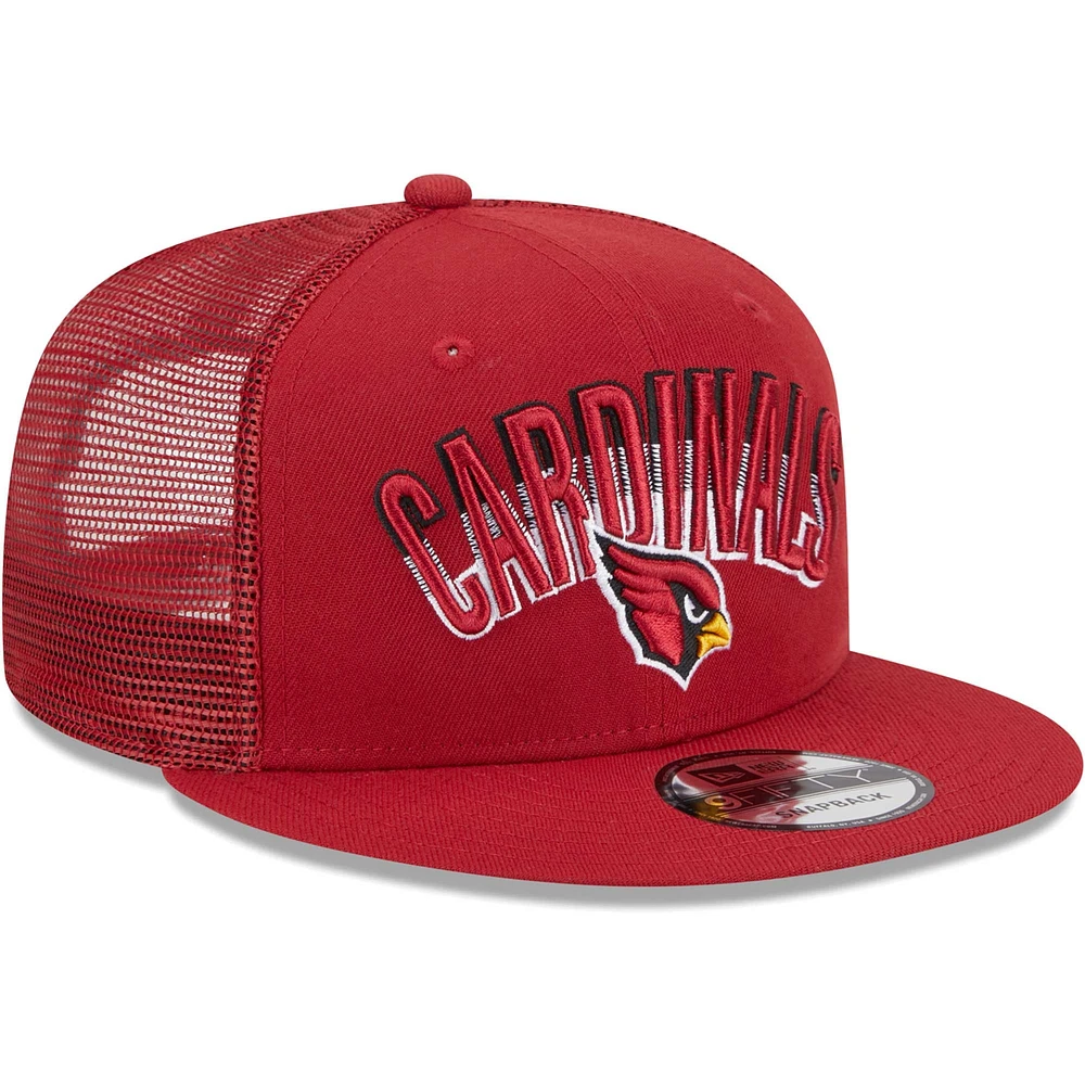 Men's New Era Cardinal Arizona Cardinals  Grade Trucker 9FIFTY Snapback Hat