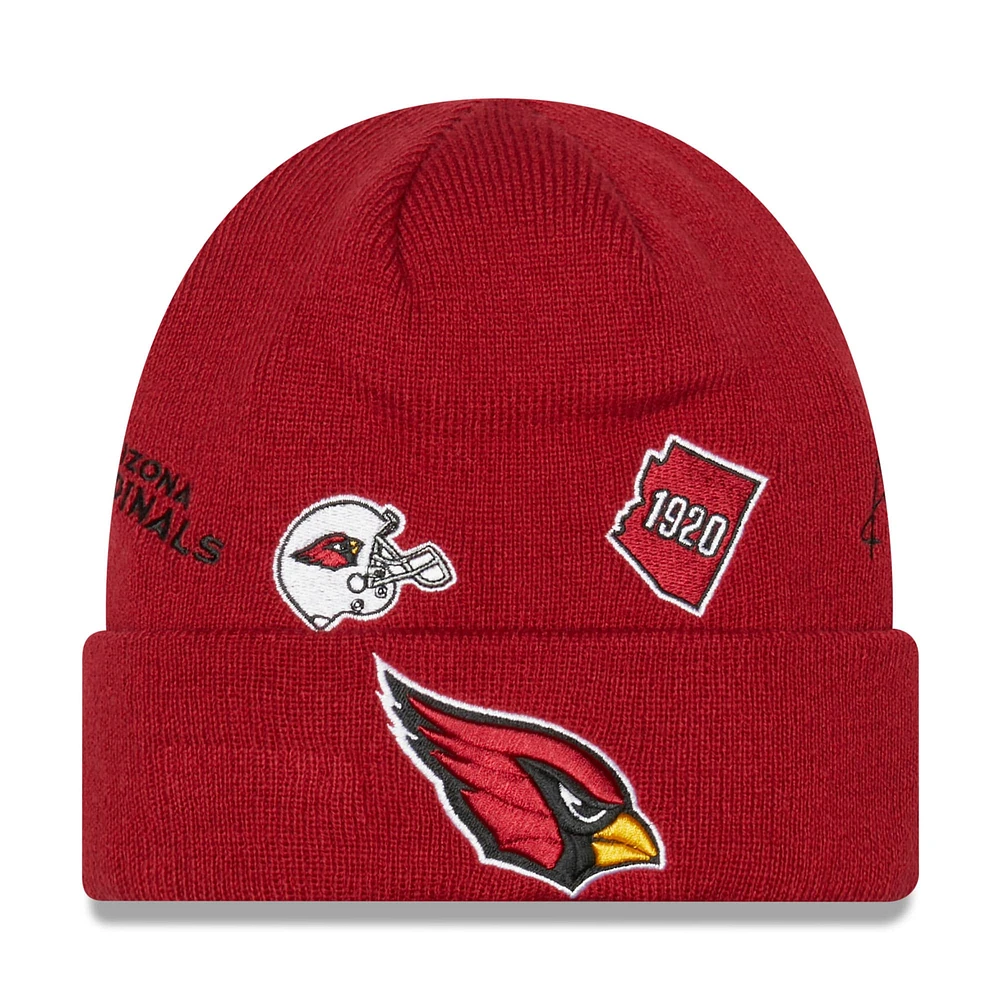 Men's New Era Cardinal Arizona Cardinals Identity Cuffed Knit