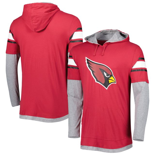 T-shirt à capuche manches longues Cardinal Arizona Cardinals New Era pour homme