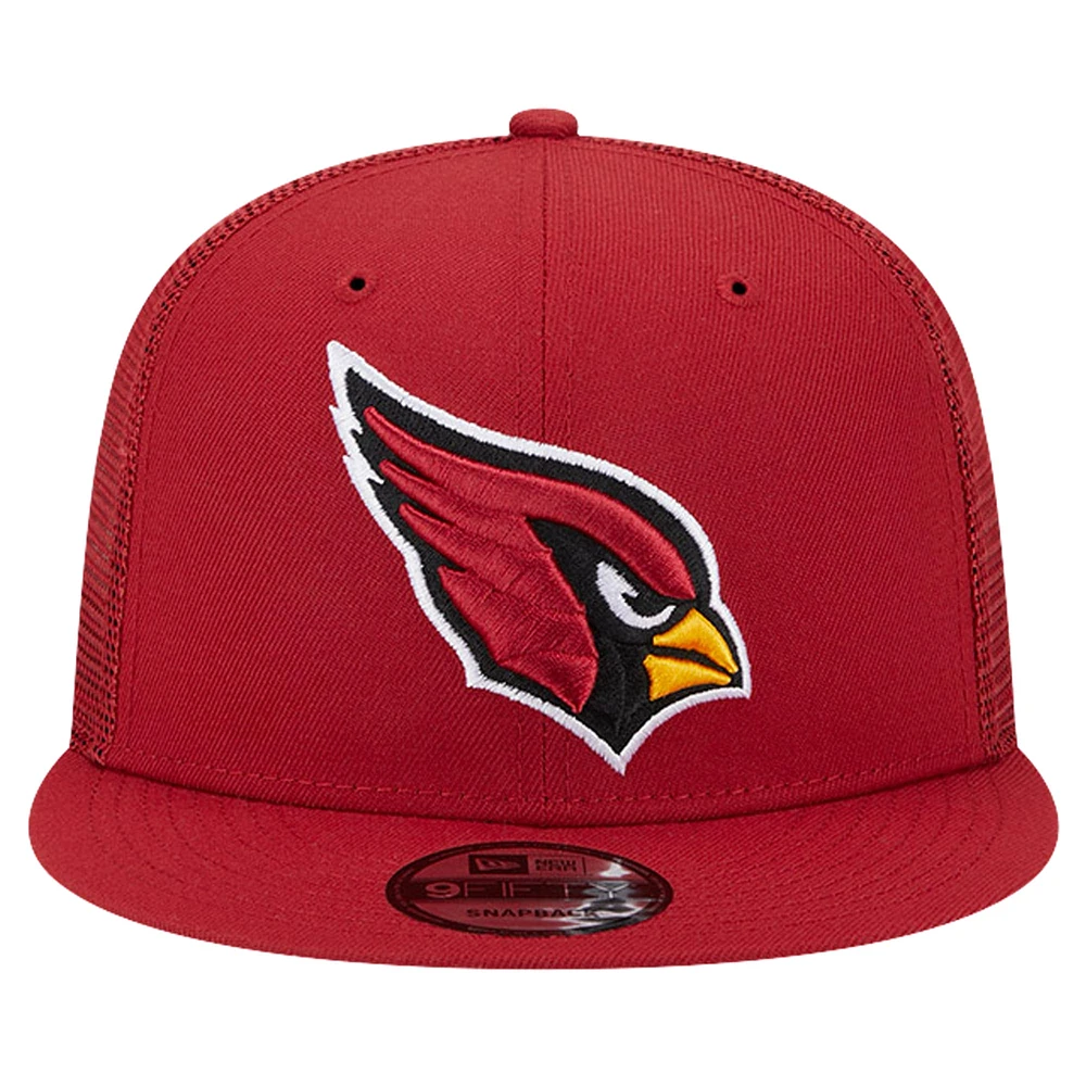 Men's New Era Cardinal Arizona Cardinals Main Trucker 9FIFTY Snapback Hat