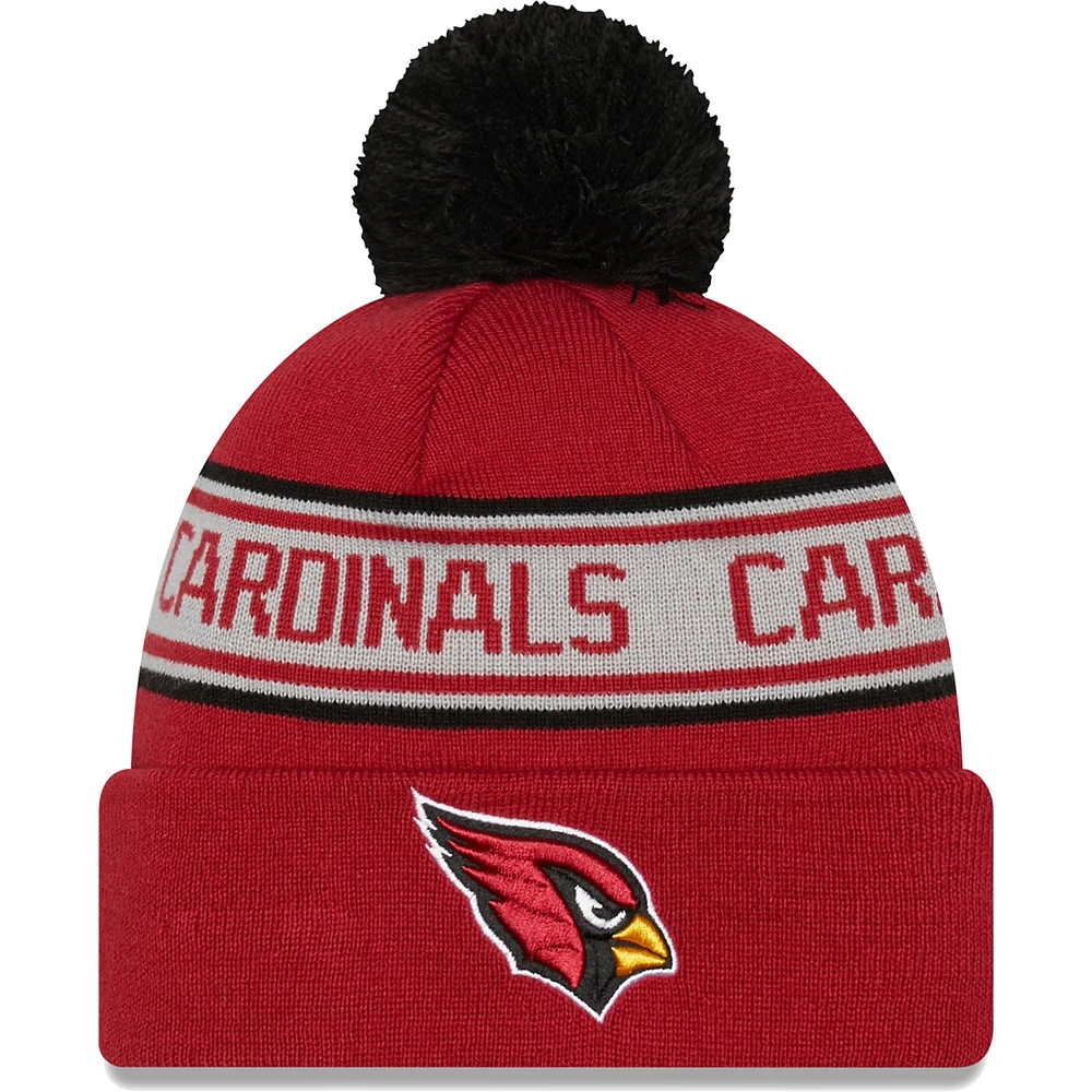 New Era Cardinal Arizona Cardinals Repeat pour homme - Bonnet en tricot à revers avec pompon