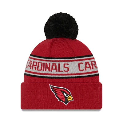 Men's New Era Cardinal Arizona Cardinals  Repeat Cuffed Knit Hat with Pom