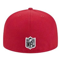 Men's New Era Cardinal Arizona Cardinals  Script Sided 59FIFTY Fitted Hat