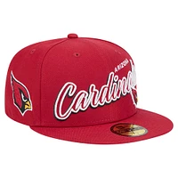 Men's New Era Cardinal Arizona Cardinals  Script Sided 59FIFTY Fitted Hat