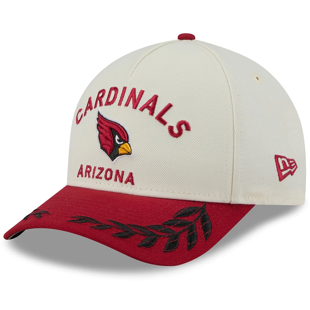 Men's New Era Cream/Cardinal Arizona Cardinals 2025 NFL Draft 9FORTY A-Frame M-Crown Adjustable Hat