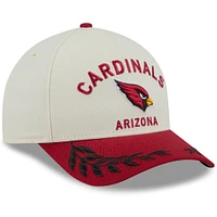 Men's New Era Cream/Cardinal Arizona Cardinals 2025 NFL Draft 9FORTY A-Frame M-Crown Adjustable Hat