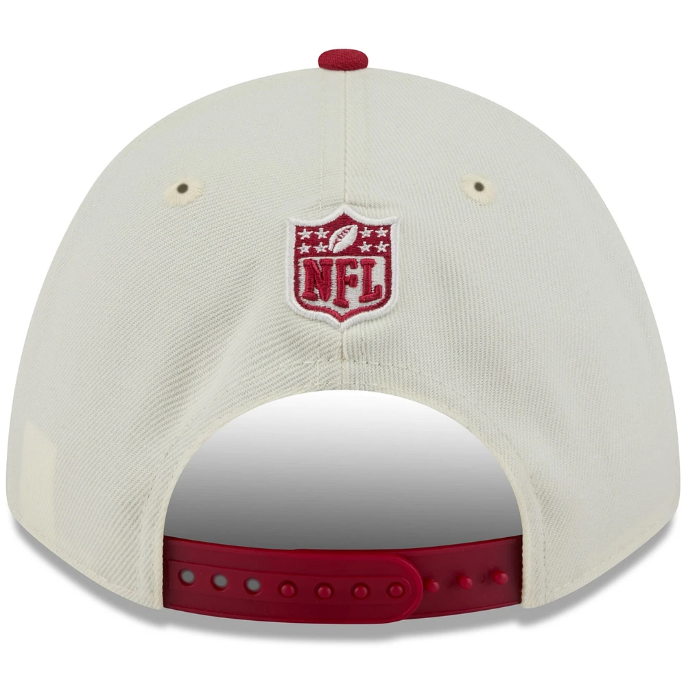 Men's New Era Cream/Cardinal Arizona Cardinals 2025 NFL Draft 9FORTY A-Frame M-Crown Adjustable Hat