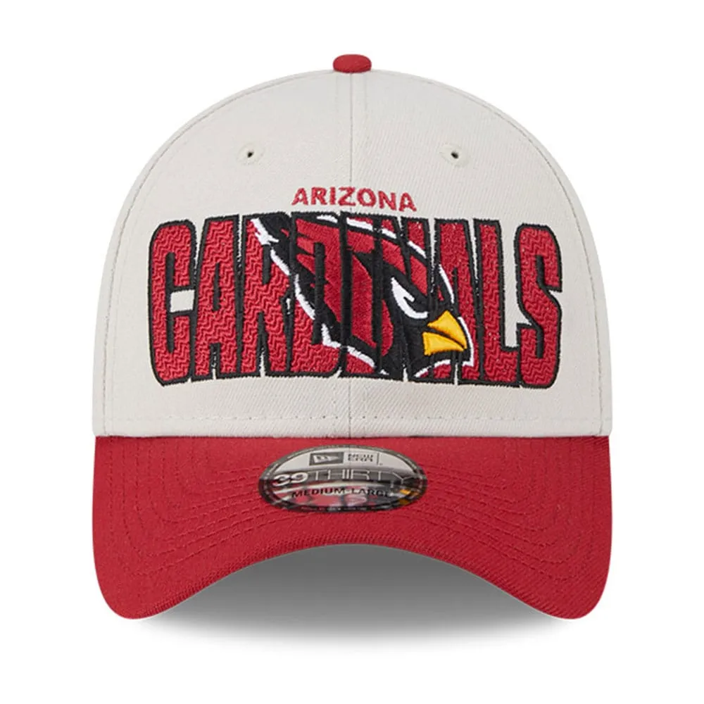 Casquette flex New Era Arizona Cardinals 2023 NFL Draft 39THIRTY crème pour homme