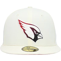 Men's New Era Cream Arizona Cardinals Chrome Color Dim 59FIFTY Fitted Hat