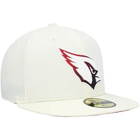 Men's New Era Cream Arizona Cardinals Chrome Color Dim 59FIFTY Fitted Hat