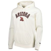 Men's New Era Cream Arizona Cardinals Sideline Chrome Pullover Hoodie