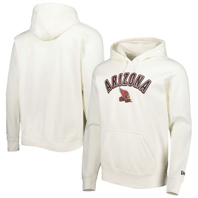 Men's New Era Cream Arizona Cardinals Sideline Chrome Pullover Hoodie