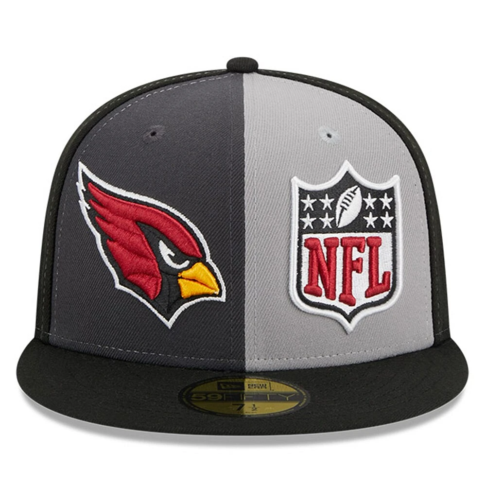 Casquette ajustée 59FIFTY Sideline des Cardinals de l'Arizona 2023 New Era pour homme, gris/noir