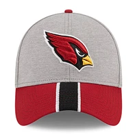 Casquette flexible 39THIRTY rayée gris chiné/Cardinal Arizona Cardinals New Era pour hommes