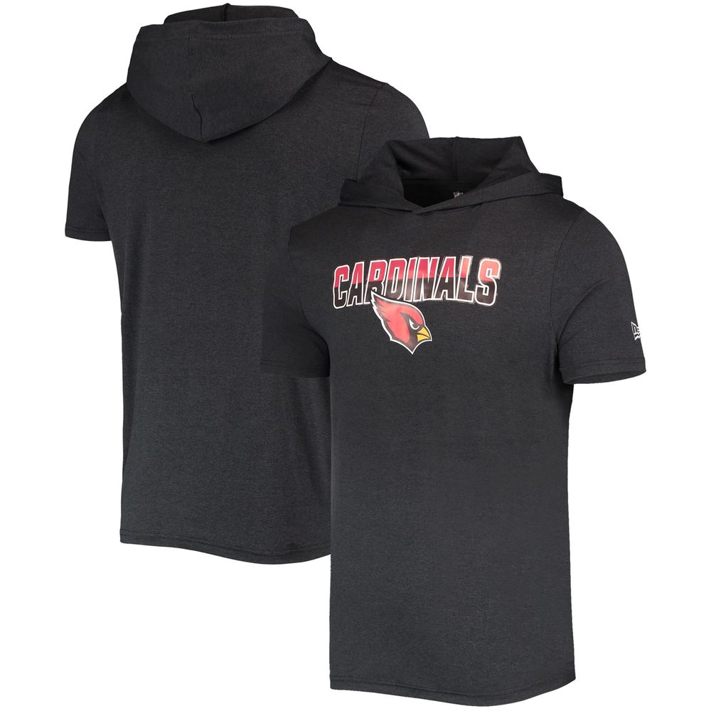 Men's New Era Heathered Black Arizona Cardinals Team Brushed Hoodie T-Shirt