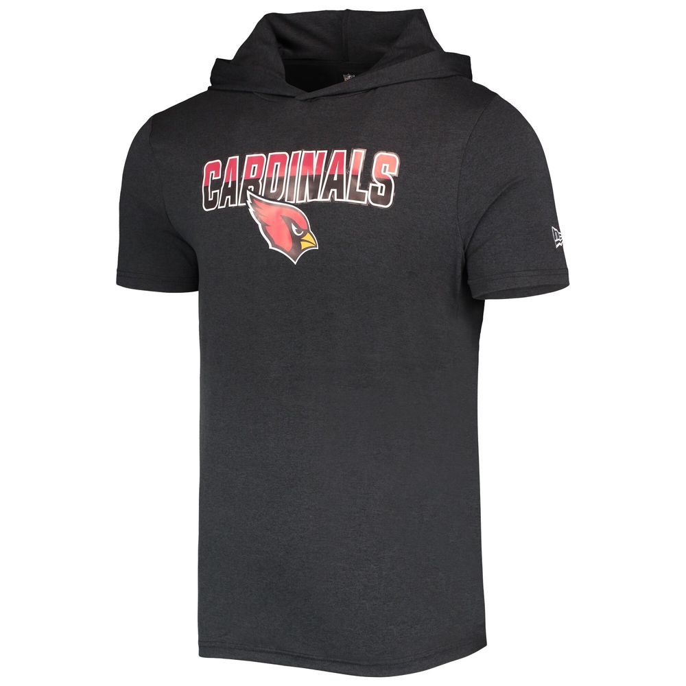 Men's New Era Heathered Black Arizona Cardinals Team Brushed Hoodie T-Shirt