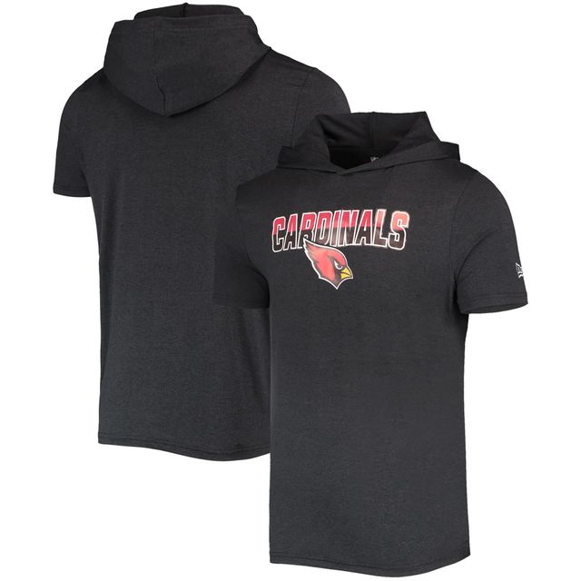 T-shirt à capuche brossé pour homme New Era Heathered Black Arizona Cardinals Team