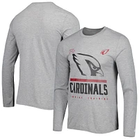 T-shirt à manches longues New Era Heathered Gray Arizona Cardinals Combine Authentic Red Zone pour homme