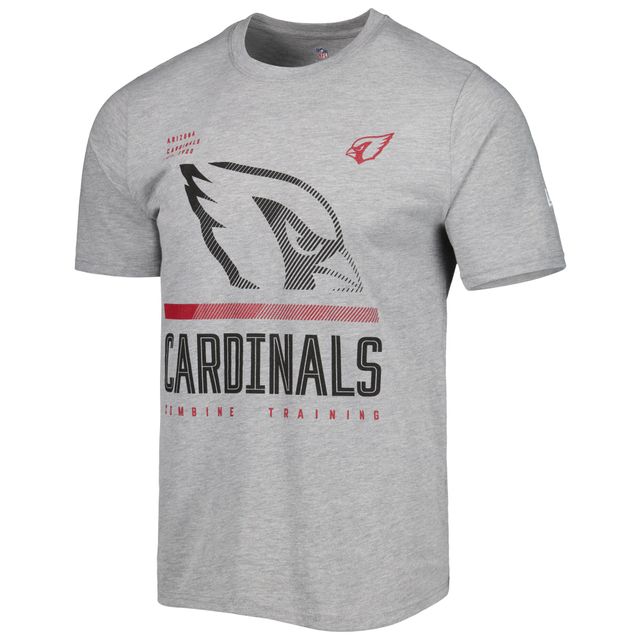 T-shirt New Era Heathered Gray Arizona Cardinals Combine Authentic Red Zone pour homme