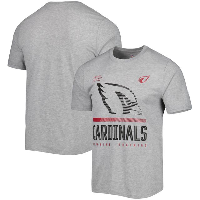 T-shirt New Era Heathered Gray Arizona Cardinals Combine Authentic Red Zone pour homme