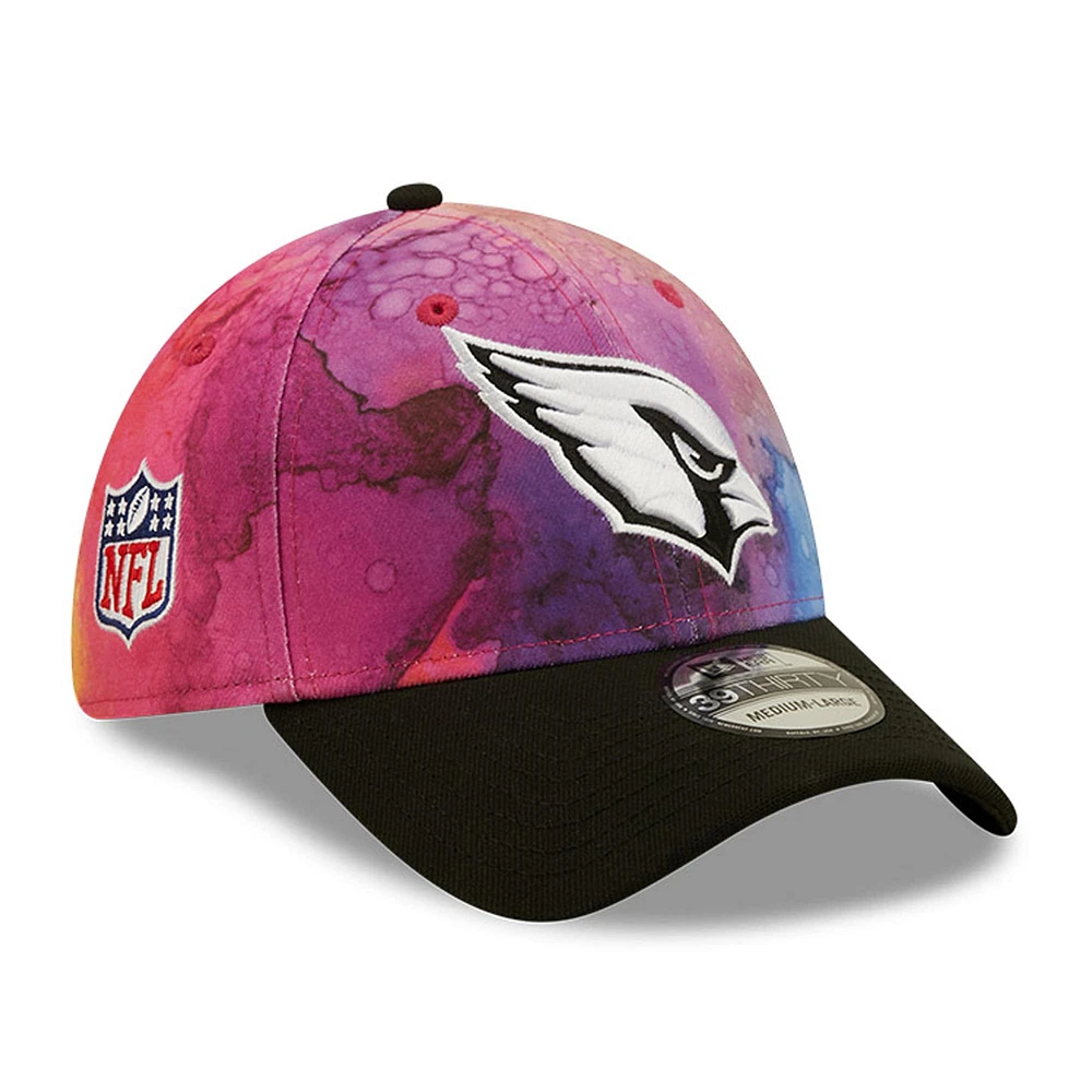 Casquette 39THIRTY Flex pour homme New Era Arizona Cardinals 2022 Crucial Catch - Rose/noir