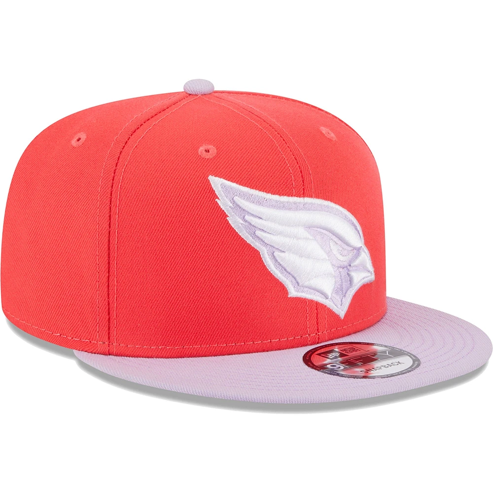 Men's New Era Red/Lavender Arizona Cardinals Two-Tone Color Pack 9FIFTY Snapback Hat