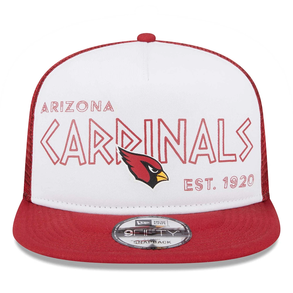 Casquette Snapback Trucker New Era pour hommes, blanc/Cardinal Arizona Cardinals Banger 9FIFTY