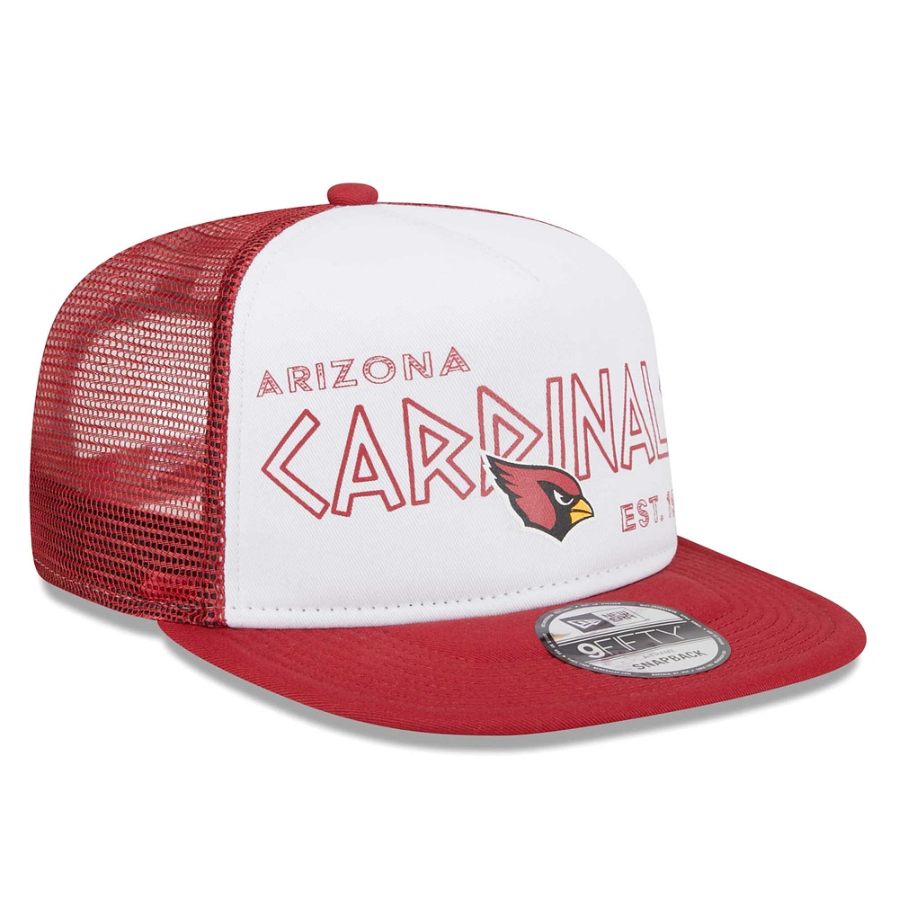 Casquette Snapback Trucker New Era pour hommes, blanc/Cardinal Arizona Cardinals Banger 9FIFTY