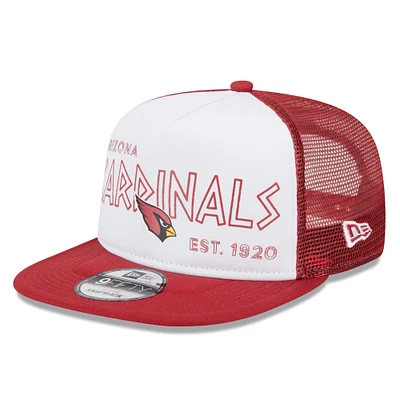 Men's New Era White/Cardinal Arizona Cardinals Banger 9FIFTY Trucker Snapback Hat