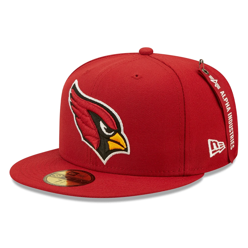 Casquette ajustée Alpha 59FIFTY Cardinal Arizona Cardinals New Era x Industries pour homme