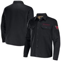 Men's NFL x Darius Rucker Collection by Fanatics Black Arizona Cardinals Canvas Button-Up Shirt Jacket