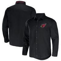 Men's NFL x Darius Rucker Collection by Fanatics Black Arizona Cardinals Convertible Twill Long Sleeve Button-Up Shirt