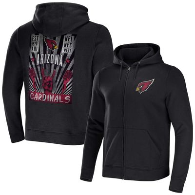 Men's NFL x Darius Rucker Collection by Fanatics Black Arizona Cardinals Rocker Full-Zip Hoodie