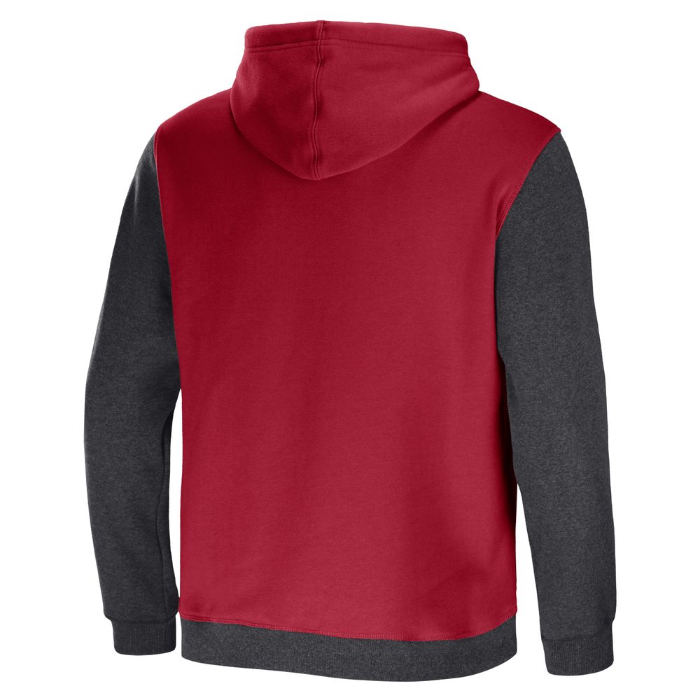 Men's NFL x Darius Rucker Collection by Fanatics Cardinal/Charcoal Arizona Cardinals Colorblock Pullover Hoodie