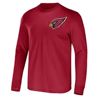 Collection NFL x Darius Rucker pour hommes par Fanatics Cardinal T-shirt à poche manches longues de l'équipe des Cardinals l'Arizona